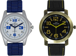 Volga Branded Leather Quality Designer Dial Diwali Special Combo61 Designer Sport Looks WaterProof Mens Watch Analog Watch - For Men