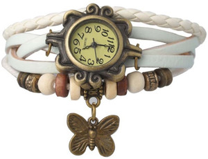 Design Culture dgcVINTAGE-White Vintage butterfly Analog Watch - For Girls