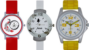 Frida Designer VOLGA Beautiful New Branded Type Watches Men and Women Combo744 VOLGA Band Analog Watch - For Couple