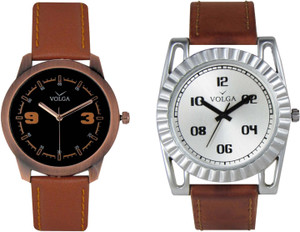 Volga Branded Leather Quality Designer Dial Diwali Special Combo428 Designer Sport Looks WaterProof Mens Watch Analog Watch - For Men