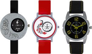 Frida Designer VOLGA Beautiful New Branded Type Watches Men and Women Combo351 VOLGA Band Analog Watch - For Couple