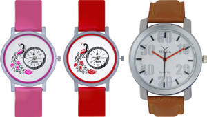 Frida Designer VOLGA Beautiful New Branded Type Watches Men and Women Combo613 VOLGA Band Analog Watch - For Couple