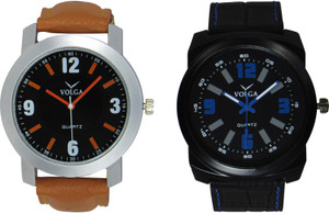 Volga Branded Leather Quality Designer Dial Diwali Special Combo550 Designer Sport Looks WaterProof Mens Watch Analog Watch - For Men
