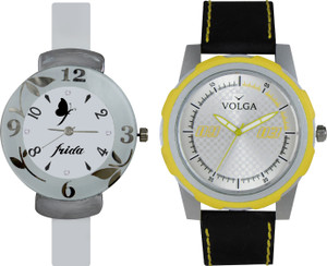 Volga Designer FVOLGA Beautiful New Branded Type Watches Men and Women Combo75 VOLGA Band Analog Watch - For Couple
