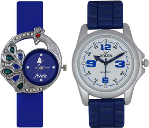 Frida Designer VOLGA Beautiful New Branded Type Watches Men and Women Combo39 VOLGA Band Analog Watch - For Couple