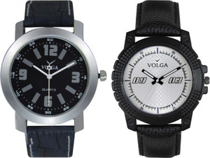 Volga Branded Leather Quality Designer Dial Diwali Special Combo583 Designer Sport Looks WaterProof Mens Watch Analog Watch - For Men