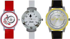 Volga Designer Beautiful New Branded Type Watches Men and Women Combo195 VOLGA Band Analog Watch - For Couple
