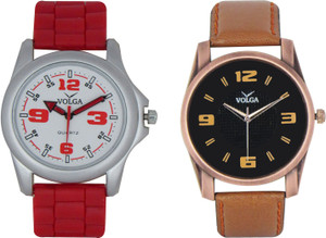 Volga Branded Leather Quality Designer Dial Diwali Special Combo84 Designer Sport Looks WaterProof Mens Watch Analog Watch - For Men