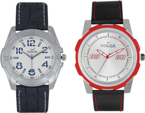 Volga Branded Leather Quality Designer Dial Diwali Special Combo494 Designer Sport Looks WaterProof Mens Watch Analog Watch - For Men