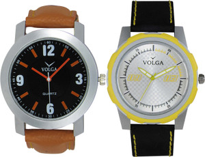 Volga Branded Leather Quality Designer Dial Diwali Special Combo561 Designer Sport Looks WaterProof Mens Watch Analog Watch - For Men