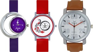 Frida Designer VOLGA Beautiful New Branded Type Watches Men and Women Combo687 VOLGA Band Analog Watch  - For Couple
