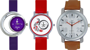 Frida Designer VOLGA Beautiful New Branded Type Watches Men and Women Combo687 VOLGA Band Analog Watch - For Couple