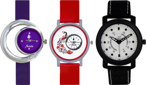 Frida Designer VOLGA Beautiful New Branded Type Watches Men and Women Combo676 VOLGA Band Analog Watch - For Couple
