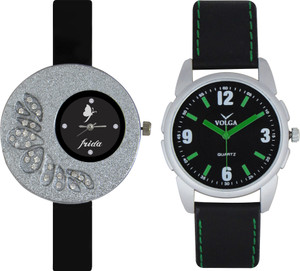 Frida Designer VOLGA Beautiful New Branded Type Watches Men and Women Combo20 VOLGA Band Analog Watch - For Couple