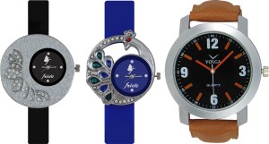 Frida Designer VOLGA Beautiful New Branded Type Watches Men and Women Combo244 VOLGA Band Analog Watch  - For Couple