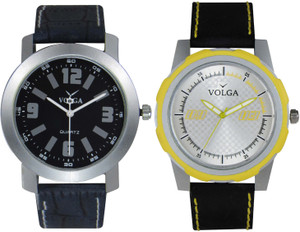 Volga Branded Leather Quality Designer Dial Diwali Special Combo588 Designer Sport Looks WaterProof Mens Watch Analog Watch - For Men