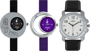 Frida Designer VOLGA Beautiful New Branded Type Watches Men and Women Combo302 VOLGA Band Analog Watch - For Couple