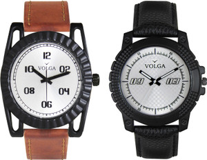 Volga Branded Leather Quality Designer Dial Diwali Special Combo646 Designer Sport Looks WaterProof Mens Watch Analog Watch - For Men