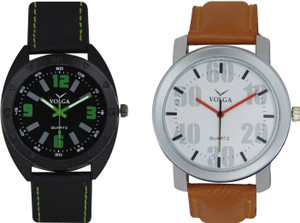 Volga Branded Leather Quality Designer Dial Diwali Special Combo350 Designer Sport Looks WaterProof Mens Watch Analog Watch - For Men