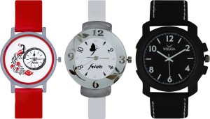 Frida Designer VOLGA Beautiful New Branded Type Watches Men and Women Combo748 VOLGA Band Analog Watch  - For Couple