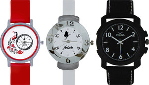 Frida Designer VOLGA Beautiful New Branded Type Watches Men and Women Combo748 VOLGA Band Analog Watch - For Couple