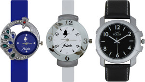 Frida Designer VOLGA Beautiful New Branded Type Watches Men and Women Combo547 VOLGA Band Analog Watch - For Couple