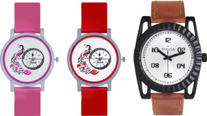 Volga Designer FVOLGA Beautiful New Branded Type Watches Men and Women Combo157 VOLGA Band Analog Watch - For Couple