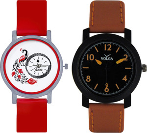 Frida Designer VOLGA Beautiful New Branded Type Watches Men and Women Combo161 VOLGA Band Analog Watch - For Couple