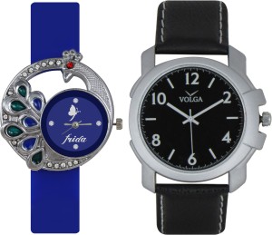 Frida Designer VOLGA Beautiful New Branded Type Watches Men and Women Combo66 VOLGA Band Analog Watch  - For Couple
