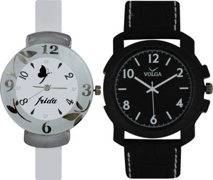 Frida Designer VOLGA Beautiful New Branded Type Watches Men and Women Combo193 VOLGA Band Analog Watch - For Couple