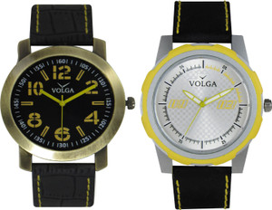 Volga Branded Leather Quality Designer Dial Diwali Special Combo621 Designer Sport Looks WaterProof Mens Watch Analog Watch - For Men