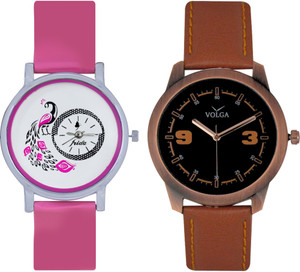 Frida Designer VOLGA Beautiful New Branded Type Watches Men and Women Combo89 VOLGA Band Analog Watch - For Couple