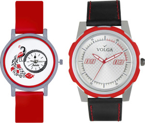 Volga Designer FVOLGA Beautiful New Branded Type Watches Men and Women Combo66 VOLGA Band Analog Watch - For Couple