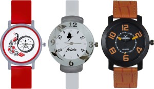 Frida Designer VOLGA Beautiful New Branded Type Watches Men and Women Combo754 VOLGA Band Analog Watch  - For Couple
