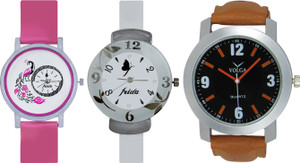 Frida Designer VOLGA Beautiful New Branded Type Watches Men and Women Combo651 VOLGA Band Analog Watch - For Couple