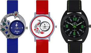 Frida Designer VOLGA Beautiful New Branded Type Watches Men and Women Combo493 VOLGA Band Analog Watch - For Couple