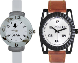 Volga Designer FVOLGA Beautiful New Branded Type Watches Men and Women Combo69 VOLGA Band Analog Watch - For Couple