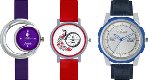 Volga Designer FVOLGA Beautiful New Branded Type Watches Men and Women Combo177 VOLGA Band Analog Watch - For Couple