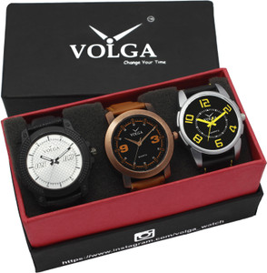 Volga VLW05-21-25-38 Mens Leather Belt Combo With Designer Stylish Branded Trendy box Analog Watch - For Men