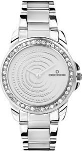 Decode Ladies Crystal Studded Ring 2112 White Analog Watch - For Women