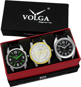 Volga VLW05-26-31-43 Mens Leather Belt Combo With Designer Stylish Branded Trendy box Analog Watch - For Men