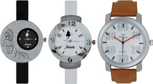 Frida Designer VOLGA Beautiful New Branded Type Watches Men and Women Combo391 VOLGA Band Analog Watch - For Couple