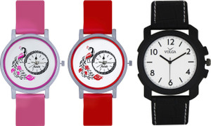 Frida Designer VOLGA Beautiful New Branded Type Watches Men and Women Combo599 VOLGA Band Analog Watch - For Couple
