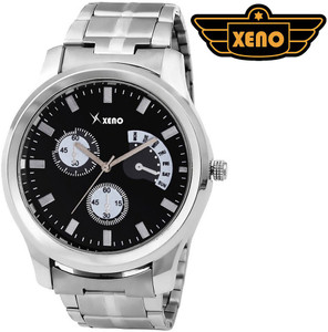 Xeno BN_C2D3_OLD Date Day Chronograph Pattern Silver Metal Black Dial New Look Fashion Stylish Modish Analog Watch - For Boys