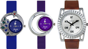 Volga Designer FVOLGA Beautiful New Branded Type Watches Men and Women Combo124 VOLGA Band Analog Watch - For Couple