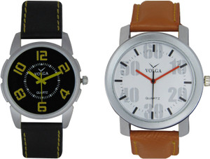 Volga Branded Leather Quality Designer Dial Diwali Special Combo497 Designer Sport Looks WaterProof Mens Watch Analog Watch - For Men