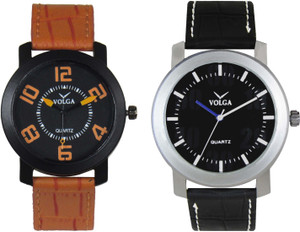 Volga Branded Leather Quality Designer Dial Diwali Special Combo409 Designer Sport Looks WaterProof Mens Watch Analog Watch - For Men