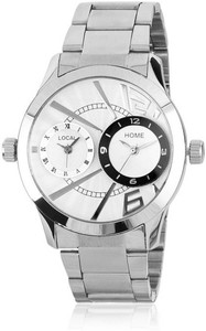 Style Feathers Dual Time White Dial Silverchain Analog Watch - For Men
