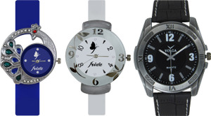 Frida Designer VOLGA Beautiful New Branded Type Watches Men and Women Combo546 VOLGA Band Analog Watch - For Couple