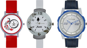 Volga Designer FVOLGA Beautiful New Branded Type Watches Men and Women Combo193 VOLGA Band Analog Watch - For Couple